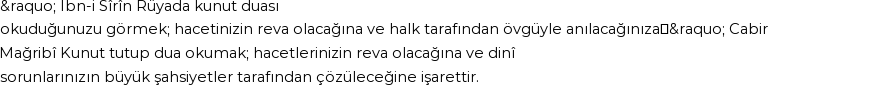 Tiflisi'ye Göre Rüyada Kunut Duası Görmek