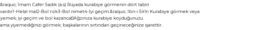 Tiflisi'ye Göre Rüyada Kurabiye Görmek